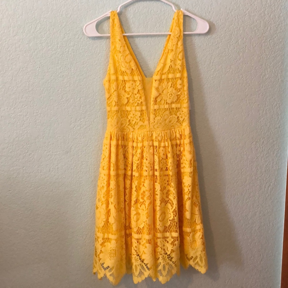 Yellow lace dress